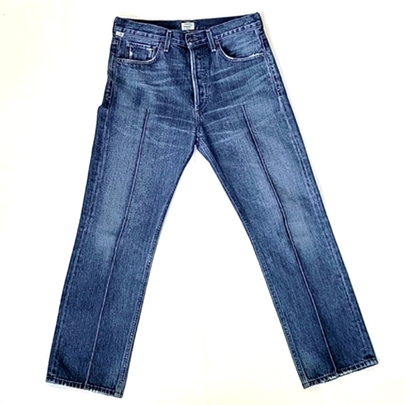 Citizens of Humanity GIA HIGH RISE ANKLE STRAIGHT LEG IN RESTLESS Size 27 Button - Picture 3 of 16